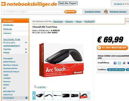 Microsoft arc touch mouse